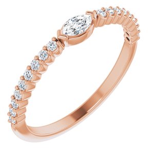 14K Rose 1/4 CTW Diamond Stackable Ring - BN & CO JEWELRY