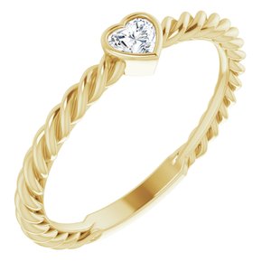 14K Yellow 1/6 CT Diamond Bezel-Set Rope Ring - BN & CO JEWELRY