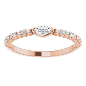 14K Rose 1/4 CTW Diamond Stackable Ring - BN & CO JEWELRY