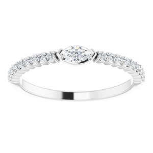 14K White 1/4 CTW Diamond Stackable Ring - BN & CO JEWELRY