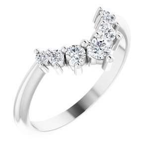 14K White 1/3 CTW Natural Diamond Contour Band - BN & CO JEWELRY