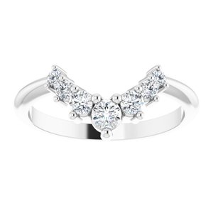 14K White 1/3 CTW Natural Diamond Contour Band - BN & CO JEWELRY
