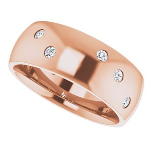 14K Rose 3/8 CTW Diamond Scattered Accented Band - BN & CO JEWELRY