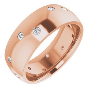 14K Rose 3/8 CTW Diamond Scattered Accented Band - BN & CO JEWELRY