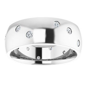 14K White 1/2 CTW Diamond Scattered Accented Band - BN & CO JEWELRY