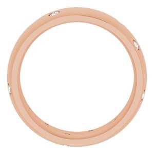 14K Rose 3/8 CTW Diamond Scattered Accented Band - BN & CO JEWELRY
