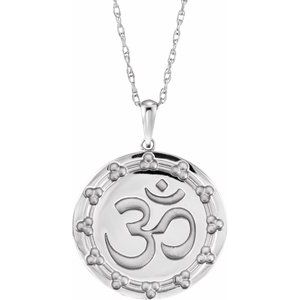 Sterling Silver Om 18" Necklace - BN & CO JEWELRY