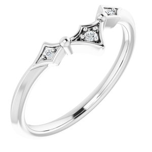 14K White .025 CTW Natural Diamond Contour Band - BN & CO JEWELRY