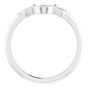 14K White .025 CTW Natural Diamond Contour Band - BN & CO JEWELRY