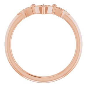 14K Rose .025 CTW Natural Diamond Contour Band - BN & CO JEWELRY