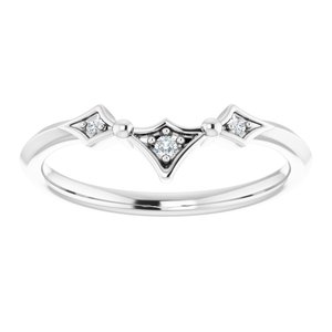 14K White .025 CTW Natural Diamond Contour Band - BN & CO JEWELRY