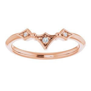 14K Rose .025 CTW Natural Diamond Contour Band - BN & CO JEWELRY