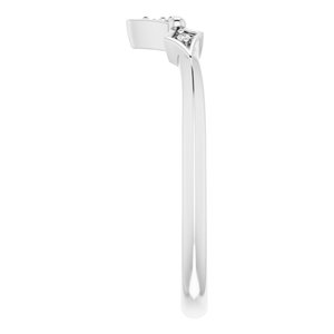 14K White .025 CTW Natural Diamond Contour Band - BN & CO JEWELRY