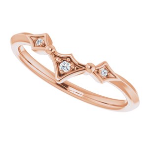 14K Rose .025 CTW Natural Diamond Contour Band - BN & CO JEWELRY