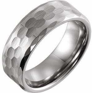 Tungsten 8 mm Faceted Size 12 Band - BN & CO JEWELRY