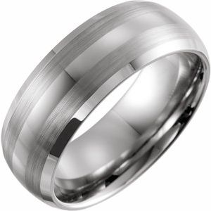 Tungsten 8 mm Beveled-Edge Size 9.5 Band with Satin Finish - BN & CO JEWELRY