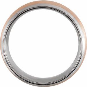 18K Rose Gold PVD Tungsten 8 mm Beveled Edge Size 7.5 Band with Satin Finish - BN & CO JEWELRY