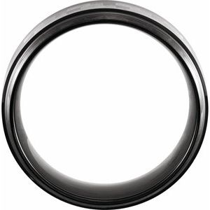 Black PVD Tungsten 8 mm Size 8 Band with Grey Carbon Fiber Inlay - BN & CO JEWELRY