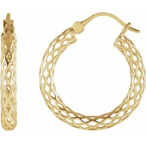 14K Yellow 21x2.5 mm Pierced Tube Hoop Earrings - BN & CO JEWELRY