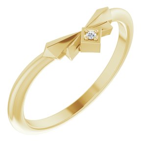 14K Yellow .0075 CT Natural Diamond Accented Contour Band - BN & CO JEWELRY