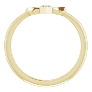 14K Yellow .0075 CT Natural Diamond Accented Contour Band - BN & CO JEWELRY