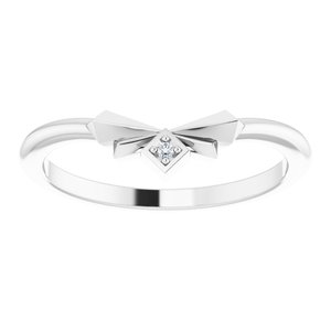 14K White .0075 CT Natural Diamond Accented Contour Band - BN & CO JEWELRY