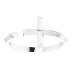 14K White Negative Space Cross Ring - BN & CO JEWELRY