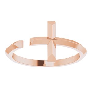 14K Rose Negative Space Cross Ring - BN & CO JEWELRY