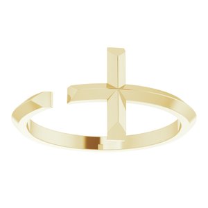 14K Yellow Negative Space Cross Ring - BN & CO JEWELRY