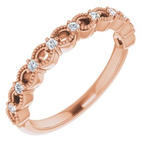 14K Rose 1/8 CTW Natural Diamond Anniversary Band - BN & CO JEWELRY