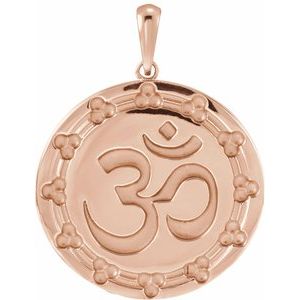 14K Rose 28.5x21.15 mm Om Pendant - BN & CO JEWELRY