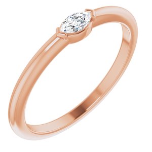 14K Rose 1/8 CTW Diamond Solitaire Ring - BN & CO JEWELRY