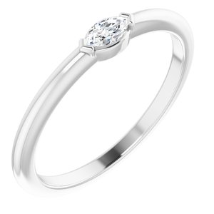 14K White 1/8 CTW Diamond Solitaire Ring - BN & CO JEWELRY