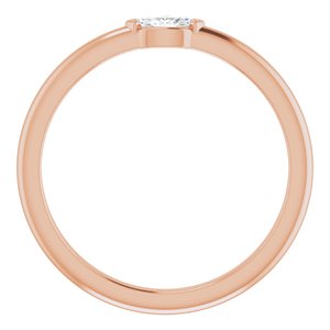 14K Rose 1/8 CTW Diamond Solitaire Ring - BN & CO JEWELRY