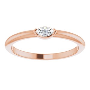 14K Rose 1/8 CTW Diamond Solitaire Ring - BN & CO JEWELRY