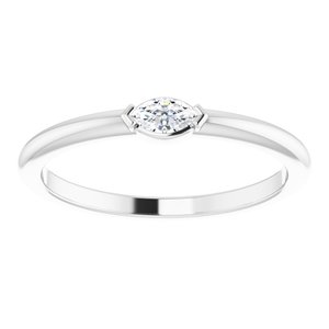 14K White 1/8 CTW Diamond Solitaire Ring - BN & CO JEWELRY