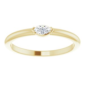 14K Yellow 1/8 CTW Diamond Solitaire Ring - BN & CO JEWELRY
