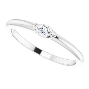 14K White 1/8 CTW Diamond Solitaire Ring - BN & CO JEWELRY