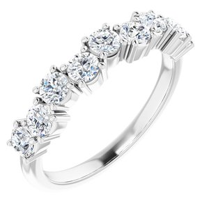14K White 9/10 CTW Lab-Grown Diamond Anniversary Band - BN & CO JEWELRY