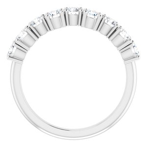 14K White 9/10 CTW Lab-Grown Diamond Anniversary Band - BN & CO JEWELRY