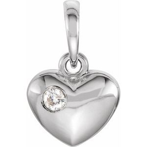 14K White .03 CT Natural Diamond Heart Pendant - BN & CO JEWELRY