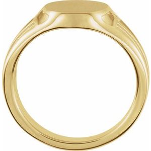 14K Yellow 13x10.5 mm Geometric Signet Ring - BN & CO JEWELRY