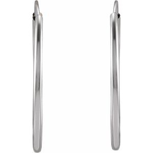 14K White 20 mm Flexible Endless Huggie Earrings - BN & CO JEWELRY