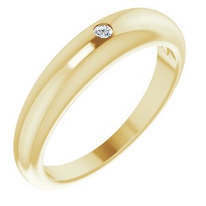 14K Yellow .03 CT Diamond Petite Dome Ring - BN & CO JEWELRY