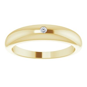14K Yellow .03 CT Diamond Petite Dome Ring - BN & CO JEWELRY