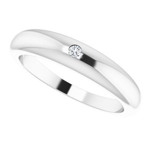 Sterling Silver .03 CT Diamond Petite Dome Ring - BN & CO JEWELRY