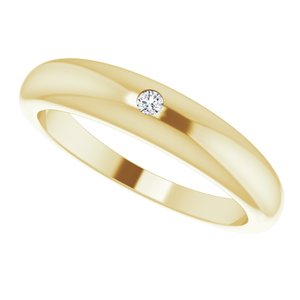 14K Yellow .03 CT Diamond Petite Dome Ring - BN & CO JEWELRY