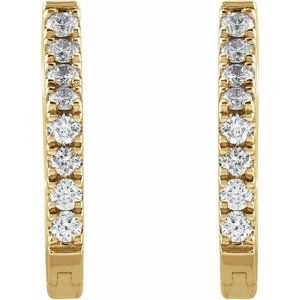 14K Yellow 1/8 CTW Natural Diamond Geometric Hinged Huggie Earrings - BN & CO JEWELRY