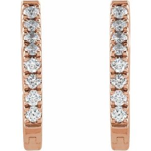 14K Rose 1/8 CTW Natural Diamond Geometric Hinged Huggie Earrings - BN & CO JEWELRY
