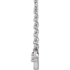 Sterling Silver .015 CT Natural Diamond Sideways Cross 16" Necklace - BN & CO JEWELRY